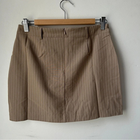 Sans Souci beige‎ / taupe pinstripe mini skirt  small - Picture 7 of 7